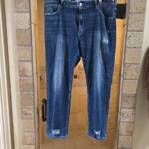 KanCan Blue Boot Cut Jeans with Distressed Details